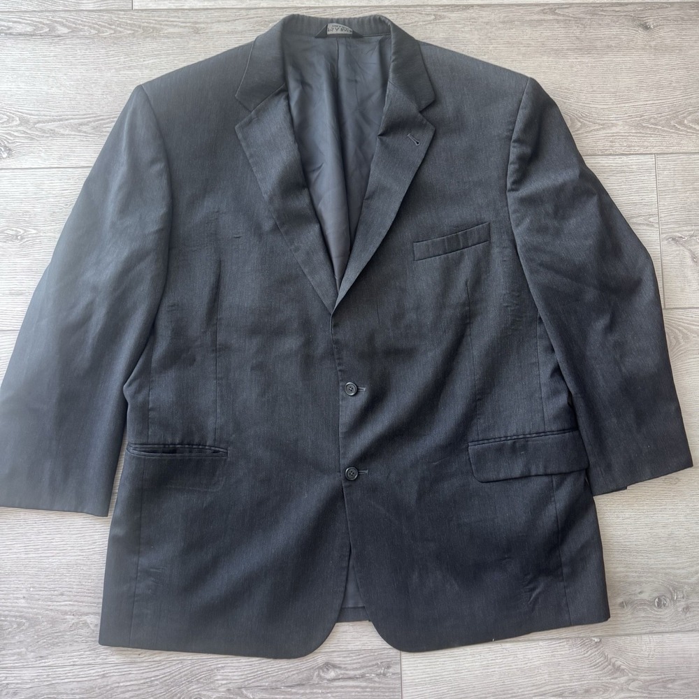 Jos A Bank Gordon Blazer Mens 50 RG Charcoal 100% Wool 2 Button